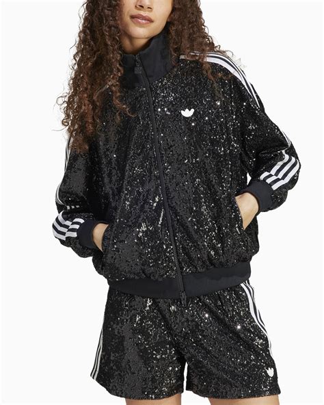 Tracksuit jacket in fleece and sequins 